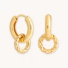 Astrid & Miyu Sale Rope Charm Hoops In Gold 2 Astrid & Miyu Sale Rope Charm Hoops In Gold