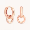 Astrid & Miyu Sale Rope Charm Hoops In Rose Gold 1 Astrid & Miyu Sale Rope Charm Hoops In Rose Gold