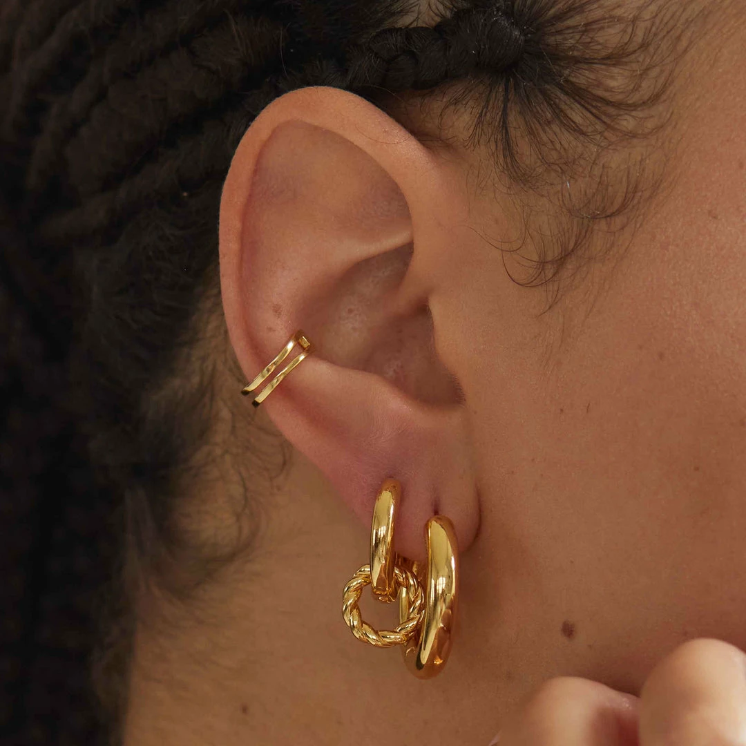 Astrid & Miyu Sale Rope Charm Hoops In Gold 9 Astrid & Miyu Sale Rope Charm Hoops In Gold