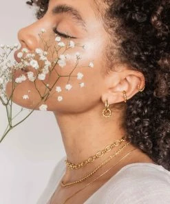 Astrid & Miyu Sale Rope Charm Hoops In Gold 12 Astrid & Miyu Sale Rope Charm Hoops In Gold