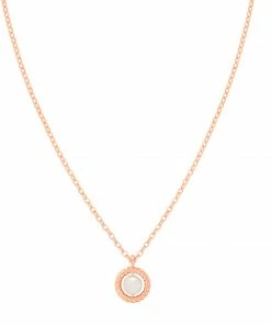 Astrid & Miyu Sale Rope & Pearl Pendant Necklace In Rose Gold