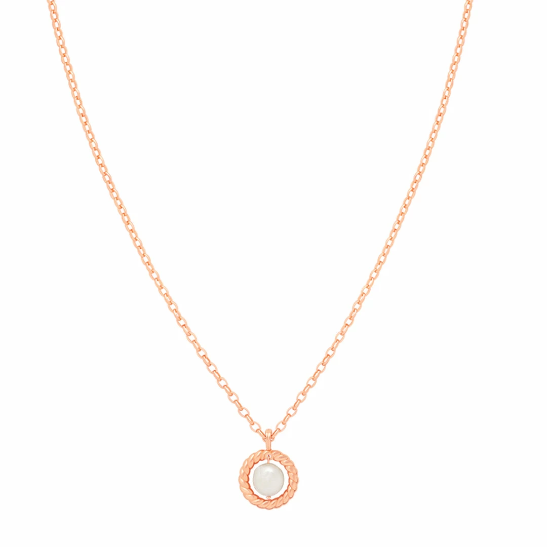 Astrid & Miyu Sale Rope & Pearl Pendant Necklace In Rose Gold 3 Astrid & Miyu Sale Rope & Pearl Pendant Necklace In Rose Gold