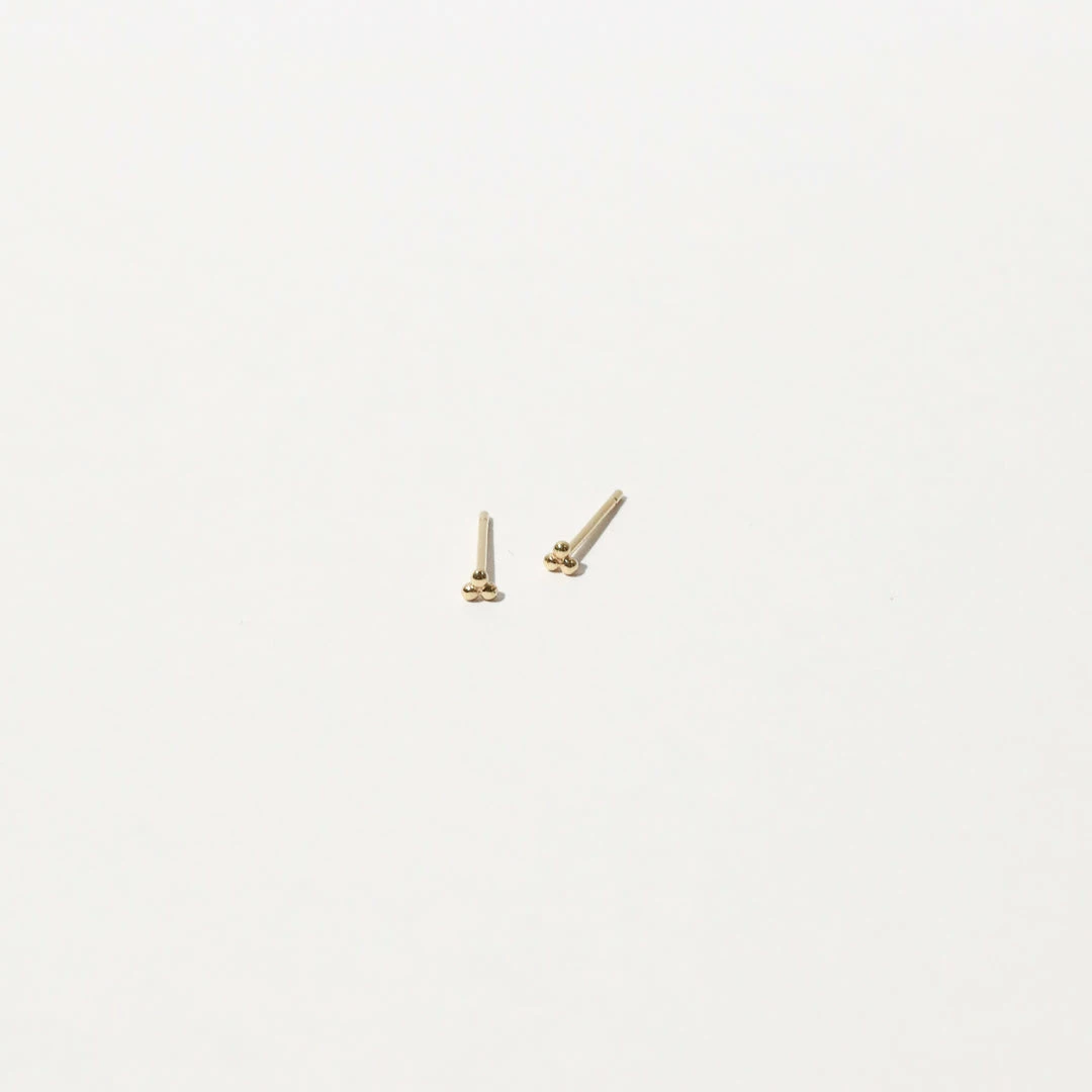 Astrid & Miyu Trinity Stud Earrings In Solid Gold 5 Astrid & Miyu Trinity Stud Earrings In Solid Gold