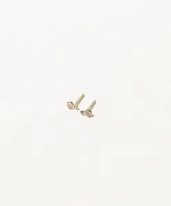 Astrid & Miyu Double Topaz Stud Earrings In Solid Gold