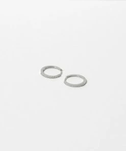 Astrid & Miyu Topaz Hoops In Solid White Gold Earrings