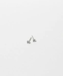 Astrid & Miyu Topaz Stud Earrings In Solid White Gold