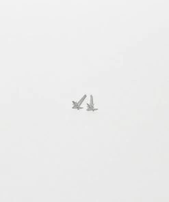 Astrid & Miyu Twilight Stud Earrings In Solid White Gold