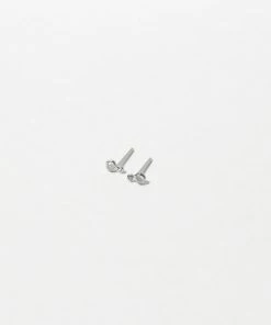Astrid & Miyu Double Topaz Stud Earrings In Solid White Gold