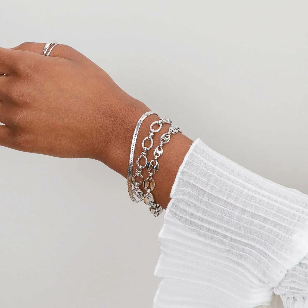 Astrid & Miyu Mariner Chain Bracelet In Silver 6 Astrid & Miyu Mariner Chain Bracelet In Silver