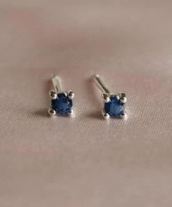 Astrid & Miyu September Birthstone Stud Earrings In Silver With Sapphire CZ Birthstone Earrings 7 Astrid & Miyu September Birthstone Stud Earrings In Silver With Sapphire CZ Birthstone Earrings