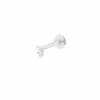 Astrid & Miyu Solid White Gold Stacked Crystal Piercing Stud