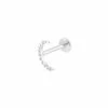 Astrid & Miyu Solid White Gold Diamond Moon Piercing Stud