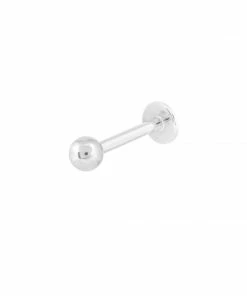 Astrid & Miyu Solid White Gold Large Ball Piercing Stud Earrings