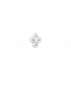 Astrid & Miyu Solid White Gold Beaded Piercing Stud
