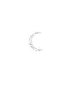 Astrid & Miyu Solid White Gold Diamond Moon Piercing Stud