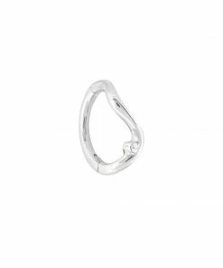 Astrid & Miyu Solid White Gold Wave Rook Hoop