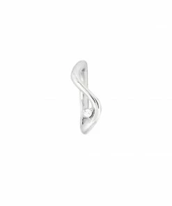 Astrid & Miyu Solid White Gold Wave Rook Hoop