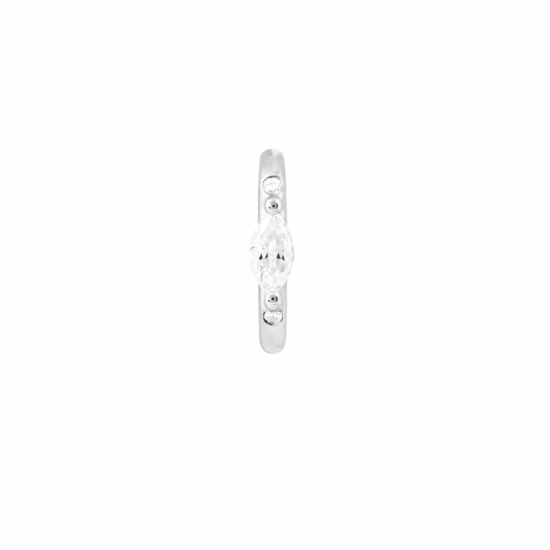 Astrid & Miyu Solid White Gold Marquise Piercing Hoop 5 Astrid & Miyu Solid White Gold Marquise Piercing Hoop