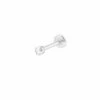 Astrid & Miyu Solid White Gold Gem Piercing Stud Earrings 1 Astrid & Miyu Solid White Gold Gem Piercing Stud Earrings