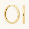 Astrid & Miyu Best Sellers Simple Hinge Large Hoops In Gold