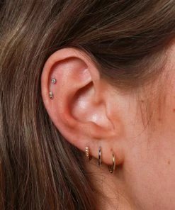 Astrid & Miyu Simple Hoops In Solid White Gold