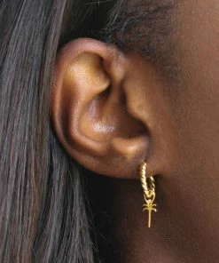 Astridandmiyu Single Rope Base Hoop In Gold Earrings