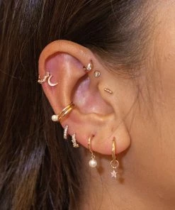 Astridandmiyu Single Stone Clicker In Rose Gold Sale