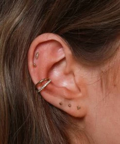 Astrid & Miyu Small Ball Stud Earrings In Solid Gold