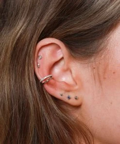 Astrid & Miyu Small Ball Stud Earrings In Solid White Gold