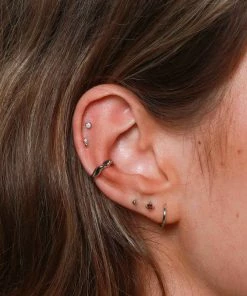 Astrid & Miyu Small Ball Stud Earrings In Solid White Gold