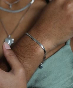 Astrid & Miyu Sale Snake Chain Bracelet In Silver