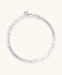 Astrid & Miyu Sale Snake Chain Bracelet In Silver