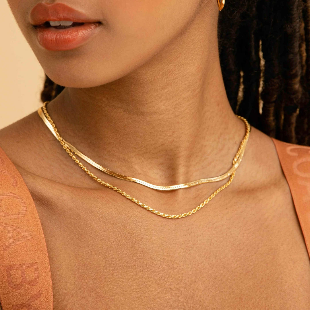 Astrid & Miyu Snake Chain Necklace In Gold Necklaces 7 Astrid & Miyu Snake Chain Necklace In Gold Necklaces