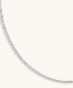 Astrid & Miyu Snake Chain Necklace In Silver Necklaces