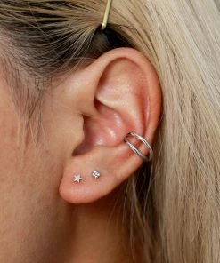 Astridandmiyu Sale Square Ball Barbell In Silver 8 Astridandmiyu Sale Square Ball Barbell In Silver