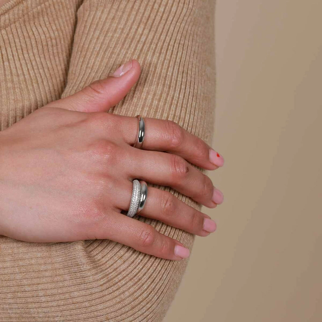 Astrid & Miyu Essential Dome Ring In Silver Rings 7 Astrid & Miyu Essential Dome Ring In Silver Rings