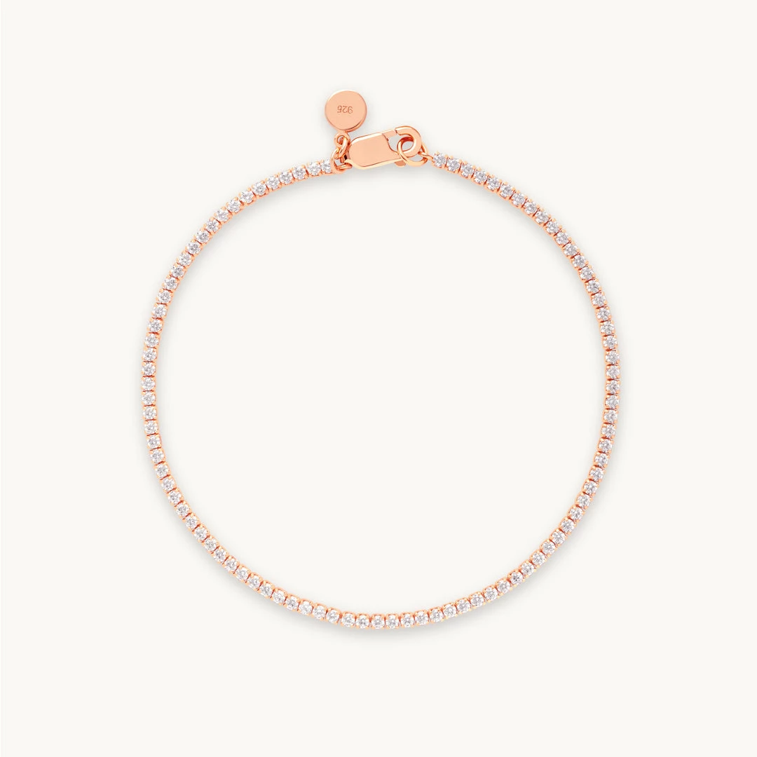 Astrid & Miyu Bracelets Tennis Chain Bracelet In Rose Gold 3 Astrid & Miyu Bracelets Tennis Chain Bracelet In Rose Gold