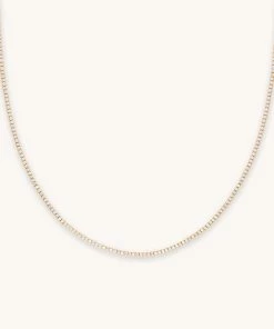 Astrid & Miyu Tennis Chain Necklace In Gold Necklaces