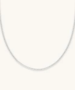 Astrid & Miyu Necklaces Tennis Chain Necklace In Silver