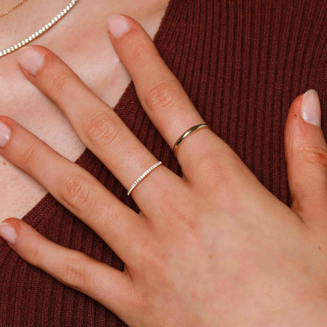 Astrid & Miyu Dome Ring In Solid Gold 4 Astrid & Miyu Dome Ring In Solid Gold