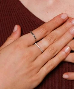 Astrid & Miyu Dome Ring In Solid White Gold