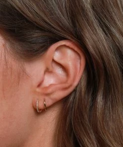 Astrid & Miyu Topaz Hoops In Solid Gold 13 Astrid & Miyu Topaz Hoops In Solid Gold