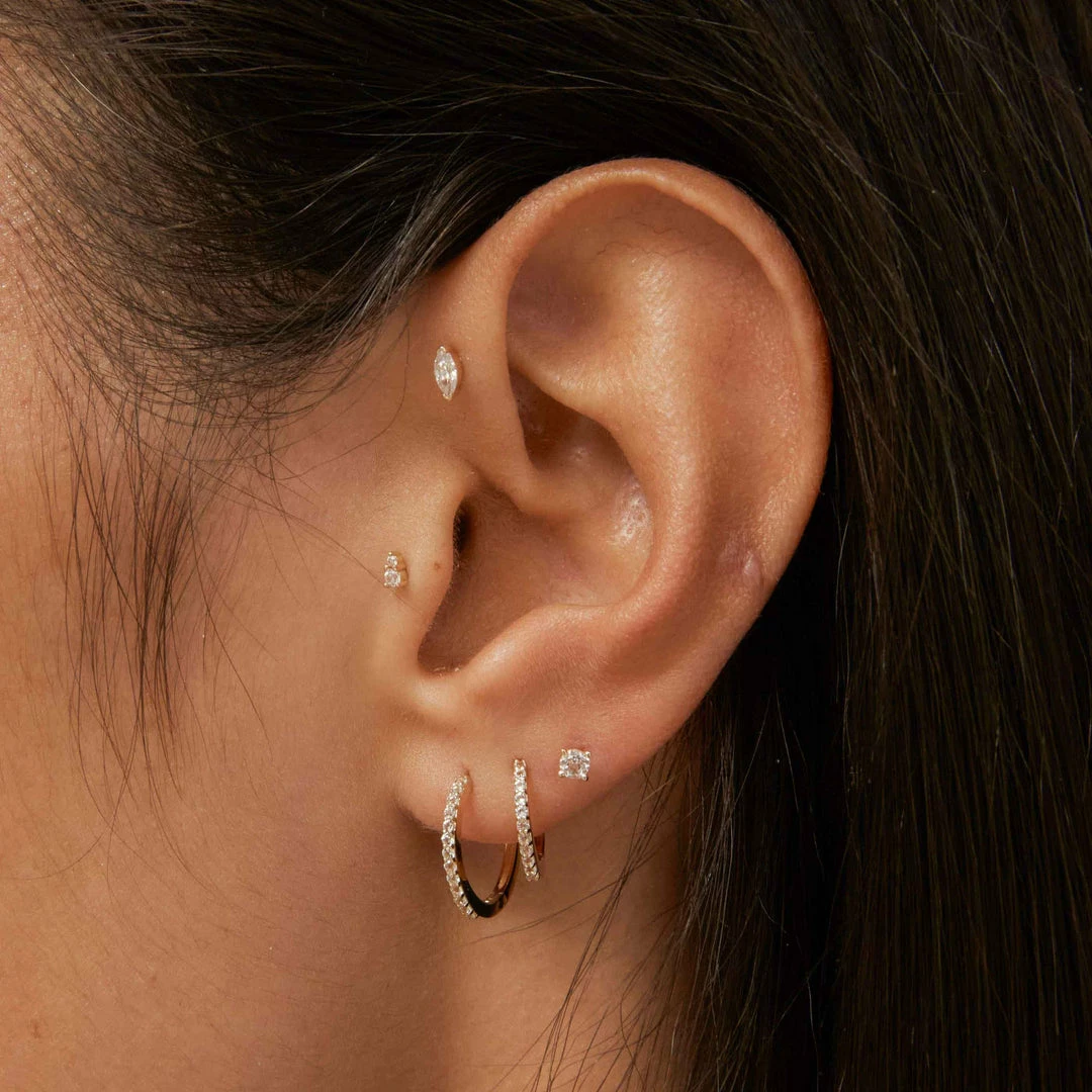 Astrid & Miyu Topaz Hoops In Solid Gold 8 Astrid & Miyu Topaz Hoops In Solid Gold