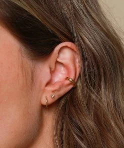 Astrid & Miyu Topaz Stud Earrings In Solid Gold