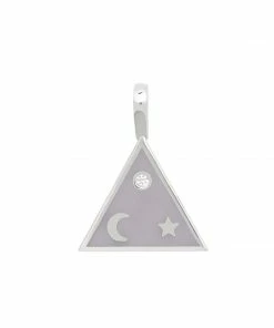 Astridandmiyu Sale Triangle & Enamel Necklace Charm In Silver
