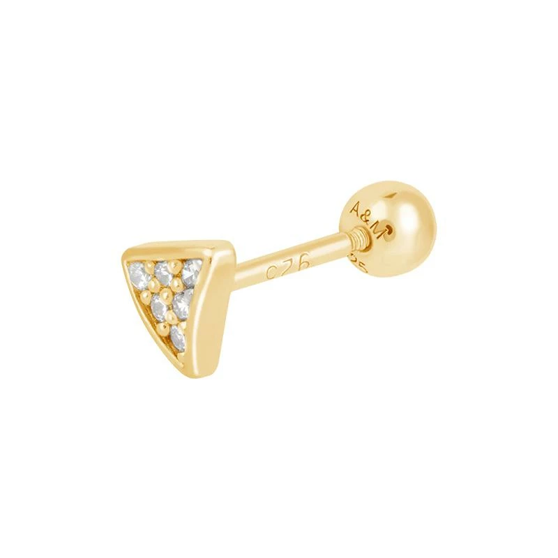 Astridandmiyu Sale Triangle Barbell In Gold 3 Astridandmiyu Sale Triangle Barbell In Gold
