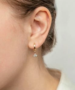 Astridandmiyu Sale Triangle & Enamel Earring Charm In Gold