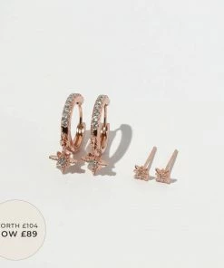 Astrid & Miyu Earrings Twilight Stacking Set In Rose Gold