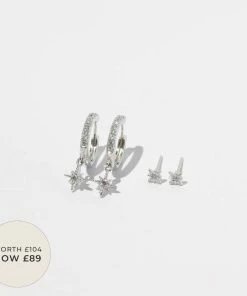 Astrid & Miyu Earrings Twilight Stacking Set In Silver