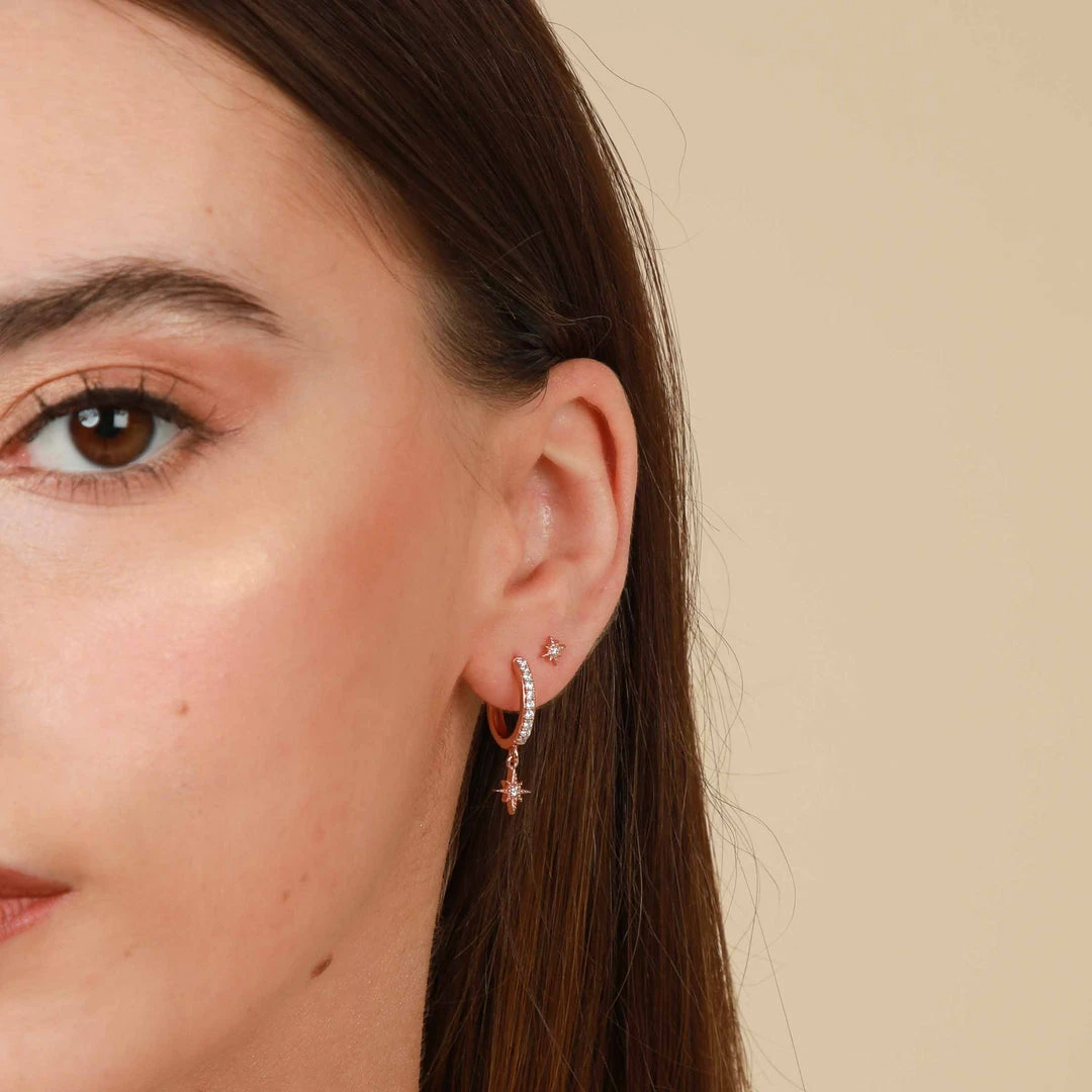 Astrid & Miyu Earrings Twilight Stacking Set In Rose Gold 4 Astrid & Miyu Earrings Twilight Stacking Set In Rose Gold